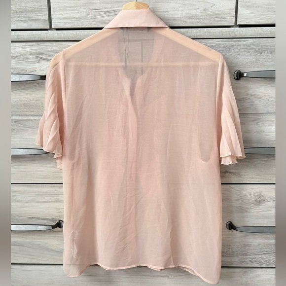 Zara Raffle trim, collar neck, peach fuzz blouse size M, grea condition - Picture 2 of 4